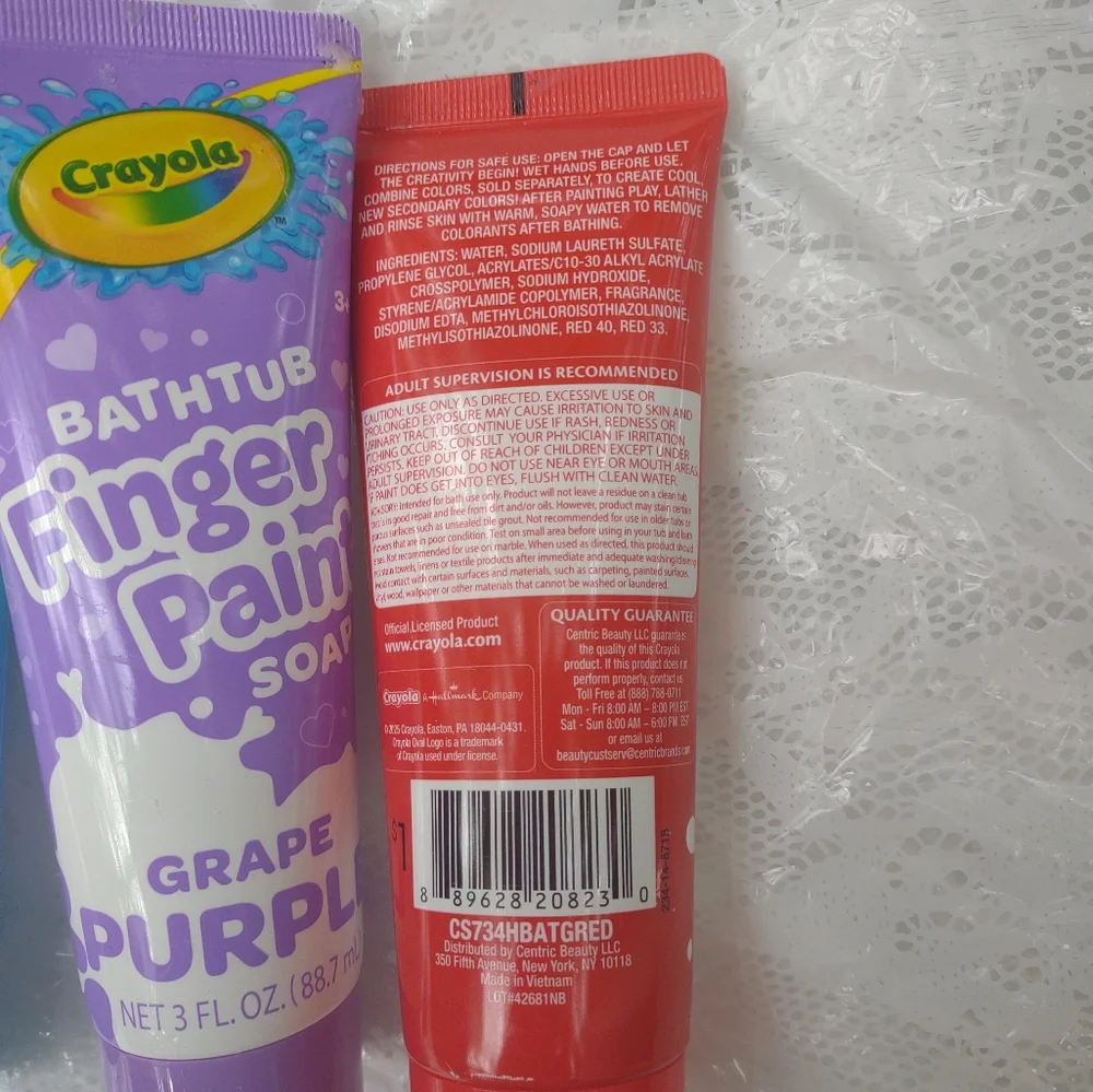 4 Crayola Bathtub Finger Paint Soap 3fl.oz